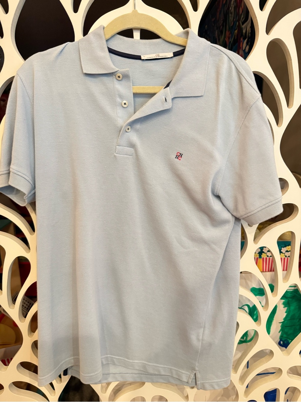 Carolina Herrera Light Blue Men's Polo Shirt